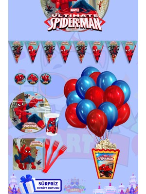 Lasagna Store Spider-Man 4 Kişilik Süper Ekonomik Doğum Günü Parti Malzemeleri Seti
