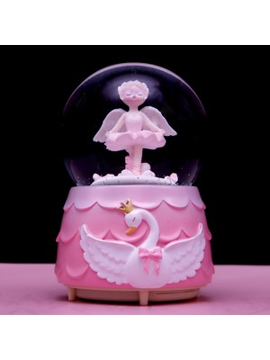 Keyfim Shop Kuğu Kız Işıklı Müzikli Kar Küresi