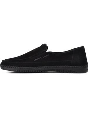 Burç 7771 Siyah Süet Erkek Slip On Ayakkabı