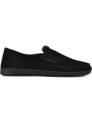 Burç 7771 Siyah Süet Erkek Slip On Ayakkabı