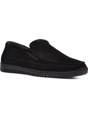 Burç 7771 Siyah Süet Erkek Slip On Ayakkabı