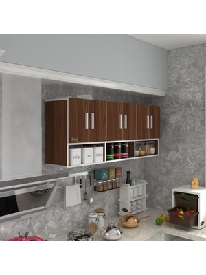 Kenz Life Kenzlife Modern Tasarımlı Kapaklı Raflı Mutfak Banyo Dolabı 060*180*32 Suntalam Malzeme