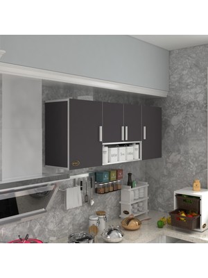 Kenzlife hazır mutfak floro32 gri 060*150*32 mutfak banyo dolabı kapaklı raflı