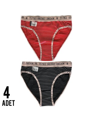 Tutku Kadın Diana Bikini Külot 4'lü Çok Renkli Paket