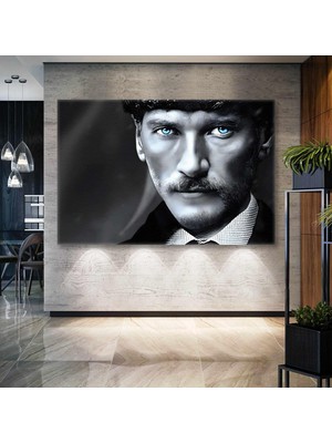 SML Tablo Mustafa Kemal Atatürk Bir Çift Mavi Göz Kanvas Tablo