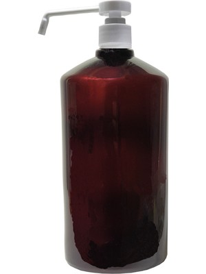 Paradise Sert Plastik 1 Lt Boş Sprey Kolonya Dezenfektan Şişesi, Pompalı 3 Adet Amber Renk