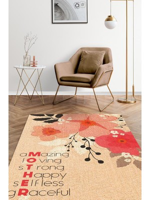 Homshtag Annelik Özellikleri Pamuklu Dokuma Tabanlı Yıkanabilir Dekoratif Halı