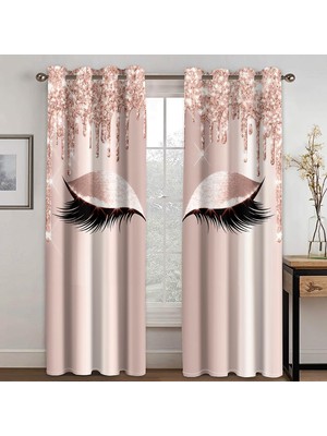 Seasong 2 Panel Drapes Kirpik Baskı Pencere Perdeleri Oda Yatak Odası Pembesi Için Karartma (Yurt Dışından)