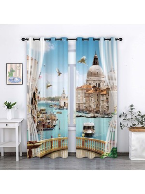 Seasong Polyester Fiber Pencere Drapes Çocuklar Için Sahne Sahnesi Desen Banyo Stili 2 210X230CM (Yurt Dışından)