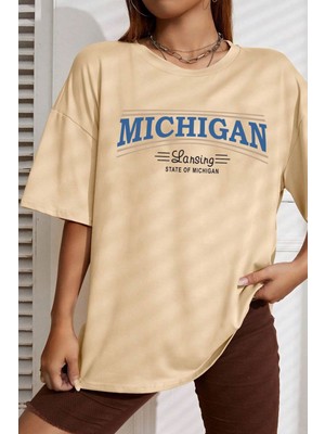 Trendypassion  State Of Michigan Baskılı T-Shirt