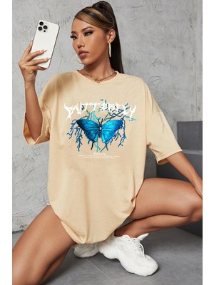 Trendypassion  Blue Butterfly Baskılı T-Shirt