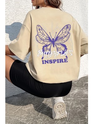 Trendypassion  Butterfly & Letter Graphic Tasarım T-Shirt