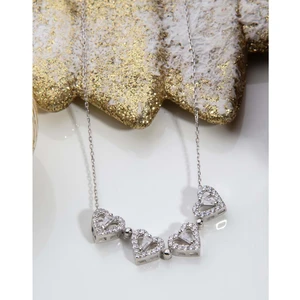 Else Silver 925 Ayar Gümüş Trapez Taşlı Mıknatıslı Kolye