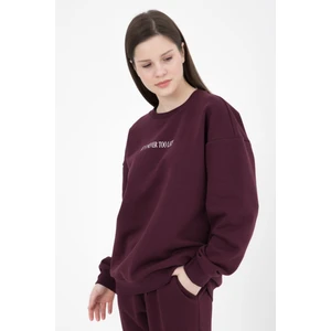 Kadın Baskılı Sweat Mürdüm