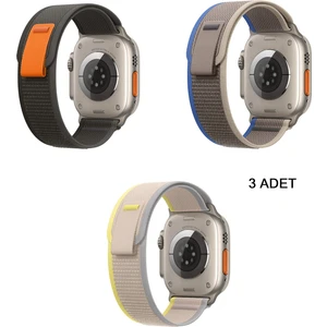 Apple Watch Gs Dt Pro T500 T800 Ultra 3 4 5 6 7 8 Se 42 44 45 49 mm Uyumlu 3 Lu Kordon Kayış