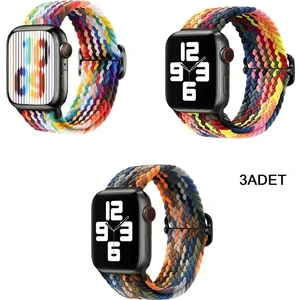 Apple Watch Gs Dt Pro T500 T800 Ultra 3 4 5 6 7 8 Se 42 44 45 49 mm Uyumlu 3 Lu Kordon Kayış