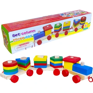 Bebek Ahşap Oyuncak Eğitici Geometrik Tren