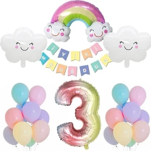 Çıtı Pıtı Store Gökkuşağı Bulut Konsepti Doğum Günü Parti Kutlama Seti