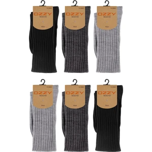 Ozzy Socks '6'lı Kışlık Kadın Yünlü Uyku Çorabı Soft Touch