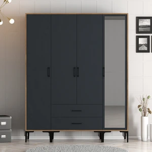 Variant Mobilya Kumsal 4 Kapılı (Str) Gardrop - Lidya / Antrasit