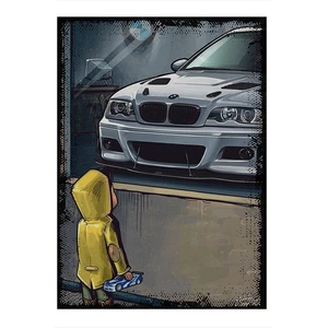 Bmw Araba Poster Hediyelik Mdf Tablo