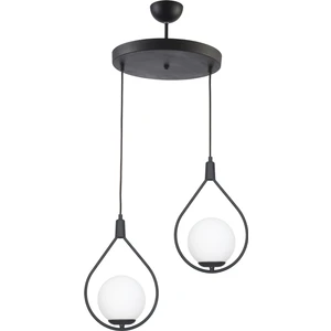 Fer Avize  Deco Modern Tasarım Siyah Renk Beyaz Camlı Salon - Mutfak - Yatak Odası 2 Li Avize