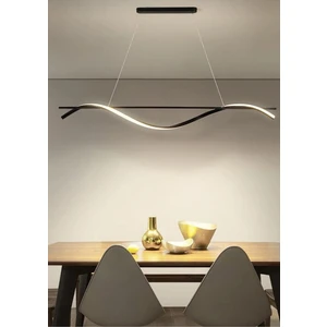Fer Avize  Isabel Modern Tasarım Siyah Renk Beyaz Ledli Cafe - Mutfak - Salon 2 Li LED Avize