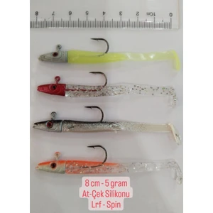 At-Çek Silikonu Lrf Spin 8 cm 5 gr 4' Lü Set