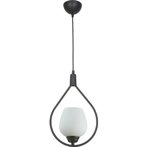 Fer Avize  Deco 110 Modern Tasarım Salon - Mufak - Yatak Odası - Siyah Renk Beyaz Camlı Sarkıt Tekli Avize