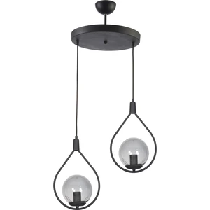 Fer Avize  Deco Modern Tasarım Siyah Renk Füme Camlı Salon - Mutfak - Yatak Odası 2 Li Avize