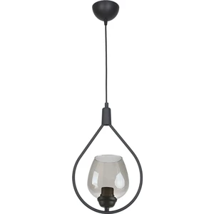 Fer Avize  Deco 110 Modern Tasarım Salon - Mufak - Yatak Odası - Siyah Renk Füme Camlı Sarkıt Tekli Avize