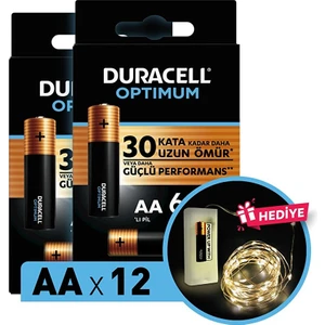 Optimum Aa Alkalin Pil, 1,5 V Lr6 MN1500, 18’li Paket ve LED Işık OPT_AA_18_LED