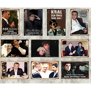 Trend Poster Trendposter Kurtlar Vadisi Set Pala Memati Çakır Polat Retro Ahşap Poster