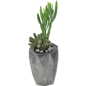 Saksı Çiçek Kaktüs Saksısı Lüx 10 cm Altın Eskitme Varak Boyalı Poly Desen Saksı Çiçeklik