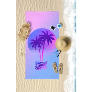 Vevien Home Mıamı Beach Dijital Baskılı 75X150 cm Plaj Havlusu