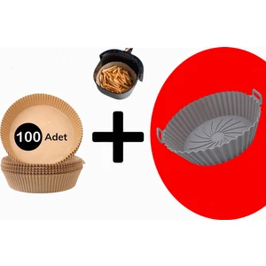 Tüm Fritöz Modelleriyle Uyumlu Aırfryer Pişirme Kağıdı-100 Adet + Silikon Pişirme Matı