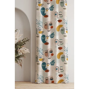 Ays Home Soyut Yüz Desen Odası Fon Perde