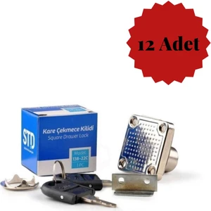 Kare Çekmece Dolap Kilidi - 12 Adet