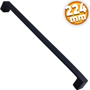 Bihter Düz Mobilya Mutfak Dolabı Çekmece Dolap Kapak Kulpu Kulbu Siyah 224 mm Metal Kulp