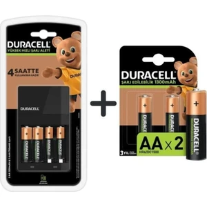 Cef 14 Şarj Aleti + 2'şer Adet Aa ve Aaa Pil ( 4 Saat Şarj Cihazı, 1 Adet) + AA 1300 mAh Piller, 2 Li Paket