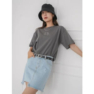 Kadın Penguen Baskılı Oversize T-Shirt
