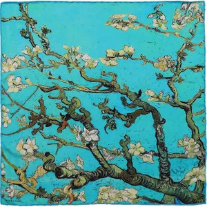 Bursa İpek Su Yeşil Badem Çiçeği Ipeksi Mendil