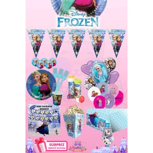 Lasagna Store Frozen Elsa 8 Kişilik Süpriz Hediye Kutulu Doğum Günü Parti Malzemeleri Seti