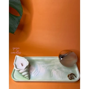 Yeyu Candles Michelangelo Hands And Shell Candle Green