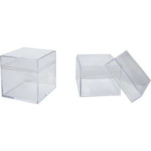 Eminönü Toptancı Kutu Kare Model Mika 5X5X5 cm Şefafaf (12 Adet)