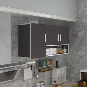 Kenzlife hazır mutfak mirandus32 gri 060*120*32 mutfak banyo dolabı kapaklı raflı
