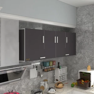 Kenzlife hazır mutfak perenna gri 060*180*32 mutfak banyo dolabı kapaklı raflı