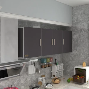 Kenzlife hazır mutfak silvanus gri 060*180*32 mutfak banyo dolabı kapaklı raflı