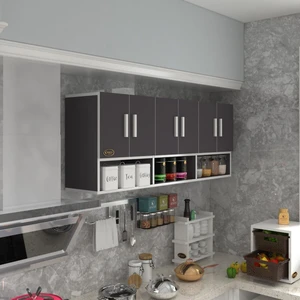 Kenzlife hazır mutfak vice gri 060*180*32 mutfak banyo dolabı kapaklı raflı