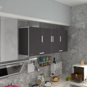 Kenzlife hazır mutfak general gri 060*150*32 mutfak banyo dolabı kapaklı raflı